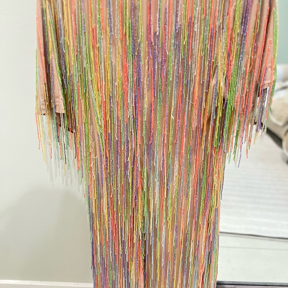 Nasty Gal Multicolor Fringe Dress
